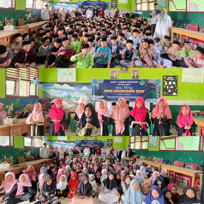 Petik hikmah Isra miraj siswa MIN 3 Sarolangun simak tausiyah mendalam dari ustadz Rifaldho,LC