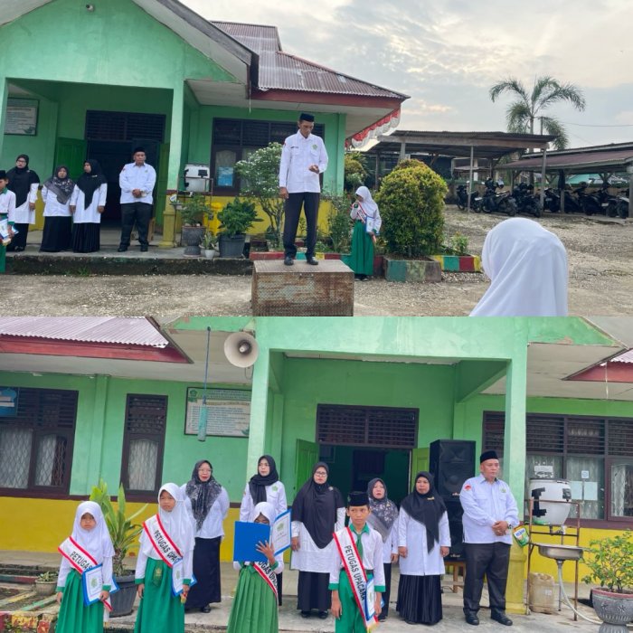 Madrasah ibtidaiyyah Negeri 3 Sarolangun lakasnakan upacara bendera sesuai aturan baru Mendikdasmen No. 4 tahun 2026