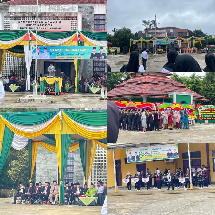 Kepala madrasah dan rombongan MIN 3 Sarolangun hadiri upacara hari amal bhakti di kantor kemenag sarolangun