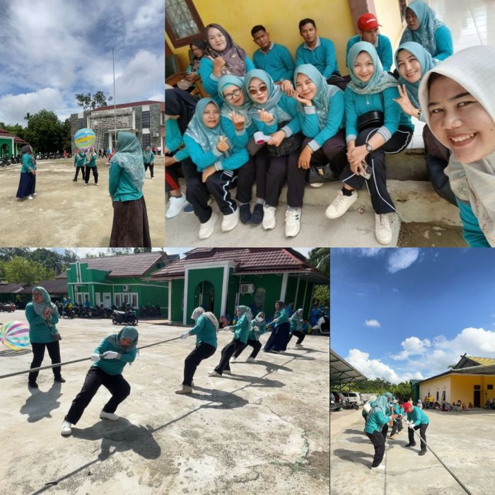 PECAH!!!! Lapangan kemenag sarolangun jadi lautan tawa saat guru dan staff adu kuat tarik tambang